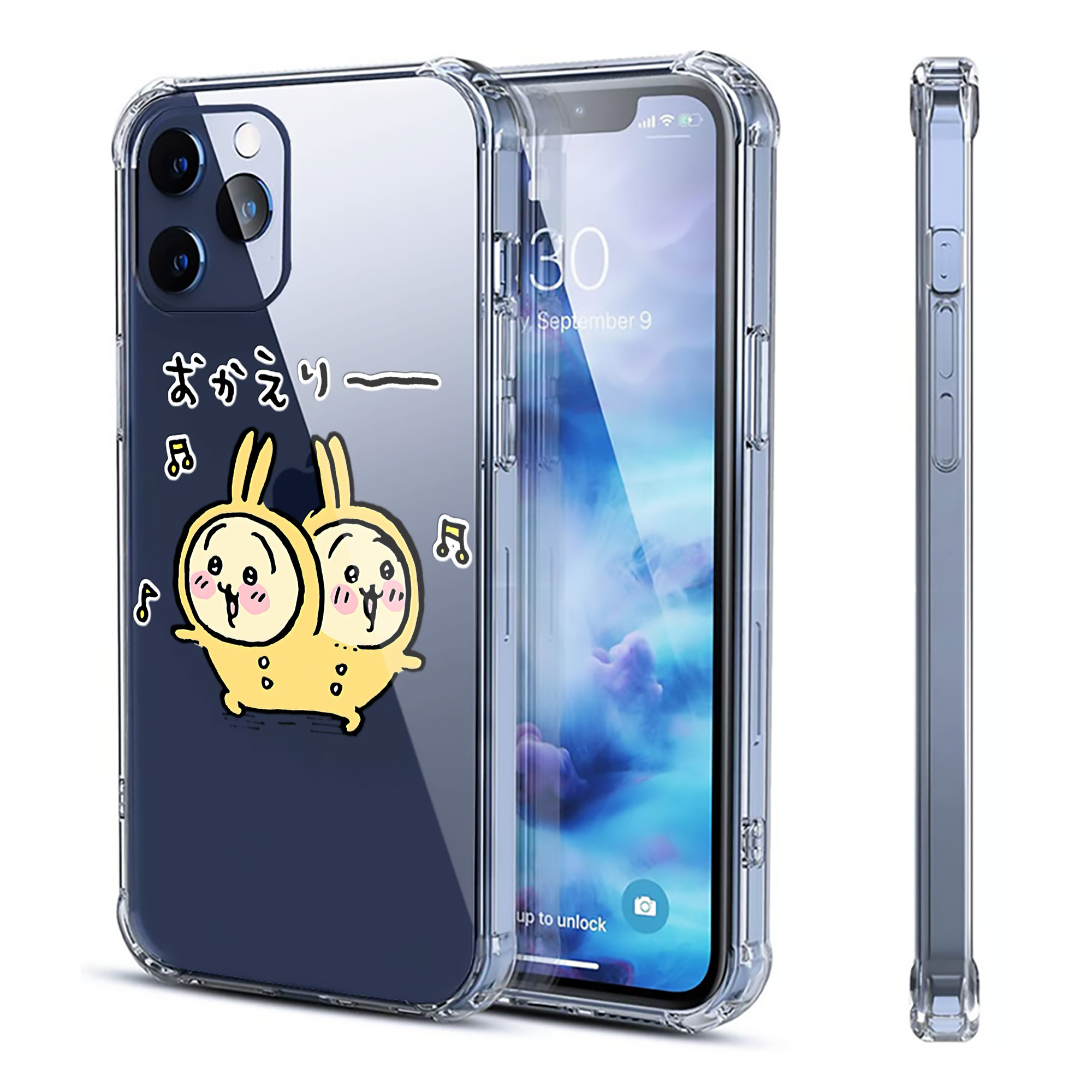 （画像用） ちいかわ うさぎ Chii-kawa usagi 【iPhone 12シリーズ対応】透明スマホケース（クリアソフトケース）